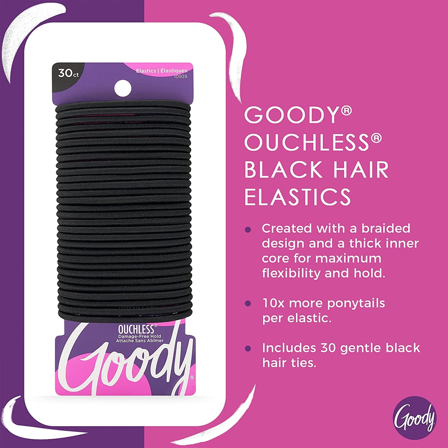 Goody Ouchless Hair Elastics (30 Pack)