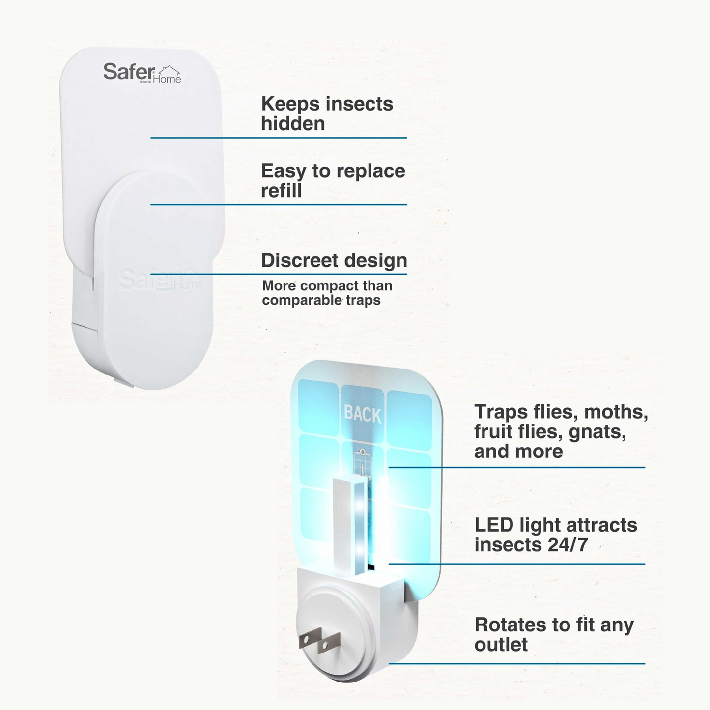 Safer Home Indoor Plug-in Fly Trap