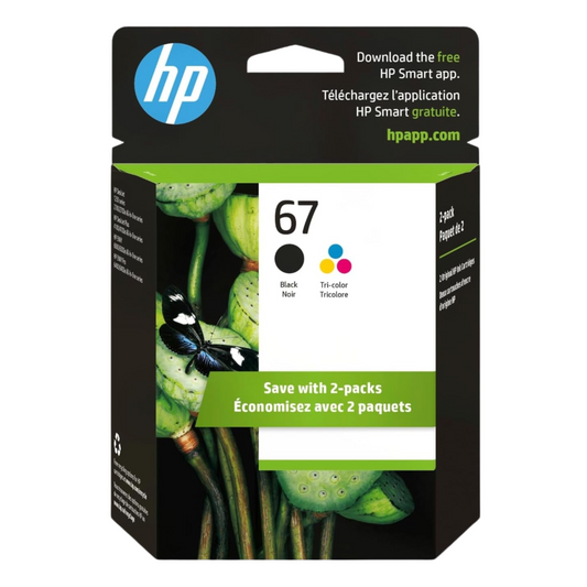 HP 67 Black + Tri-Color Ink Cartridges (2 Pack)