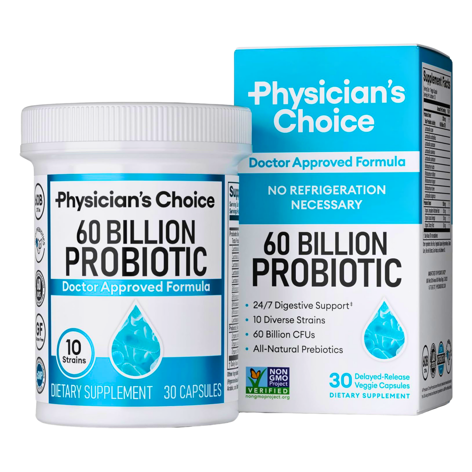 Physician's Choice 60 Billion CFU, 10 Strains & Organic Prebiotics