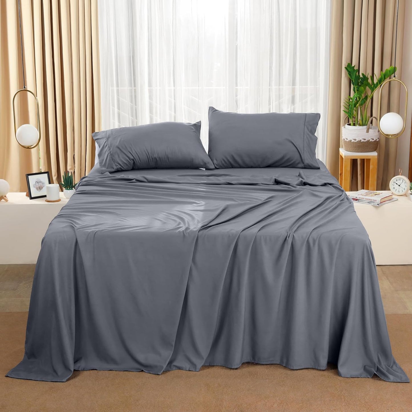 Queen Microfiber Bed Sheet (4 Piece)