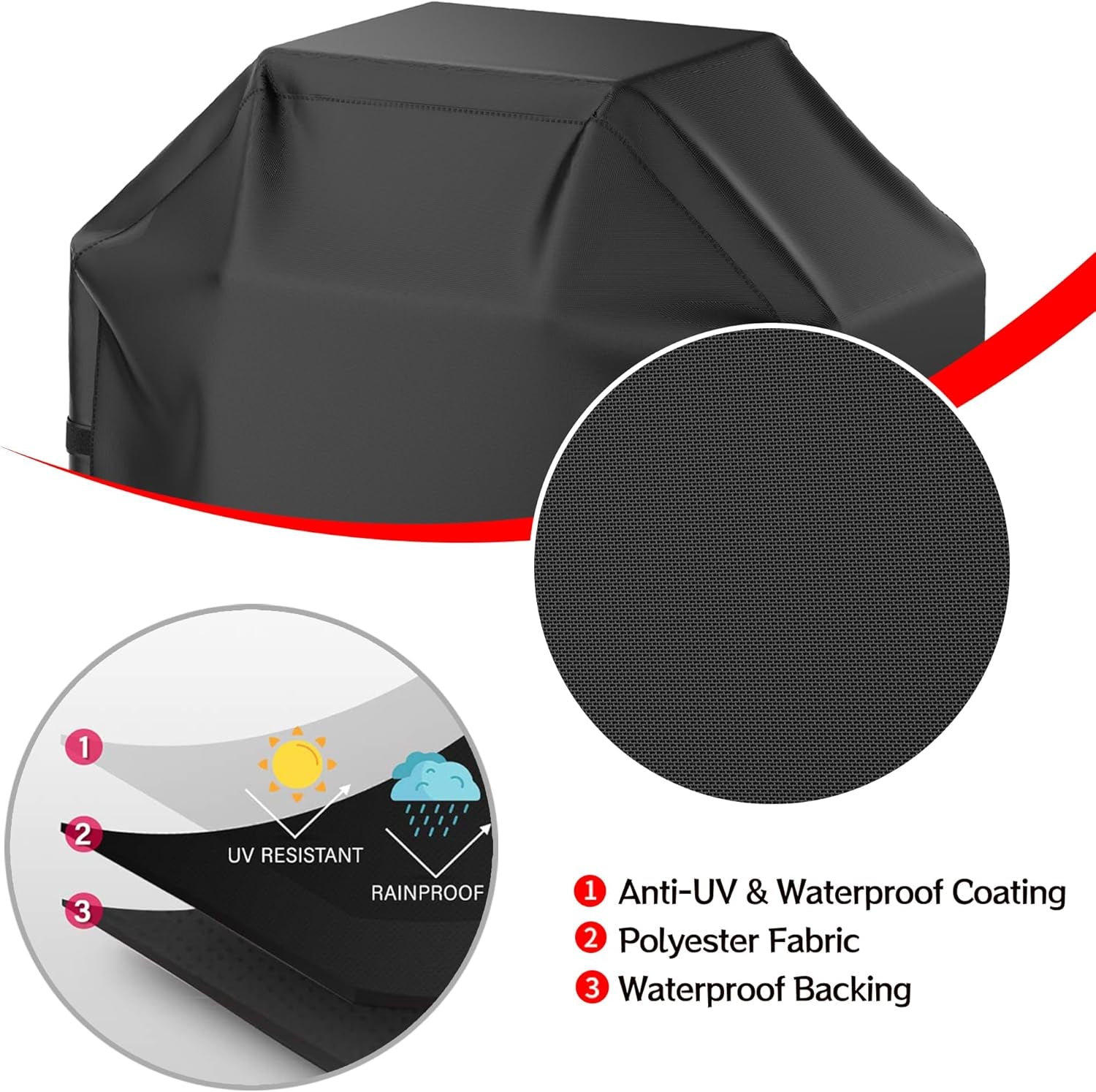 Viboos Waterproof BBQ Gas Grill Cover 