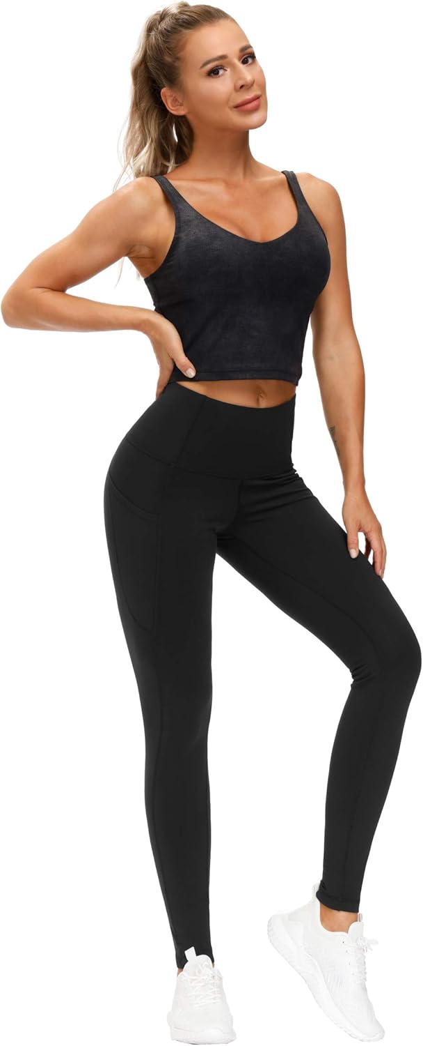 The Gym People Thick High Waist Yoga Pants with Pockets