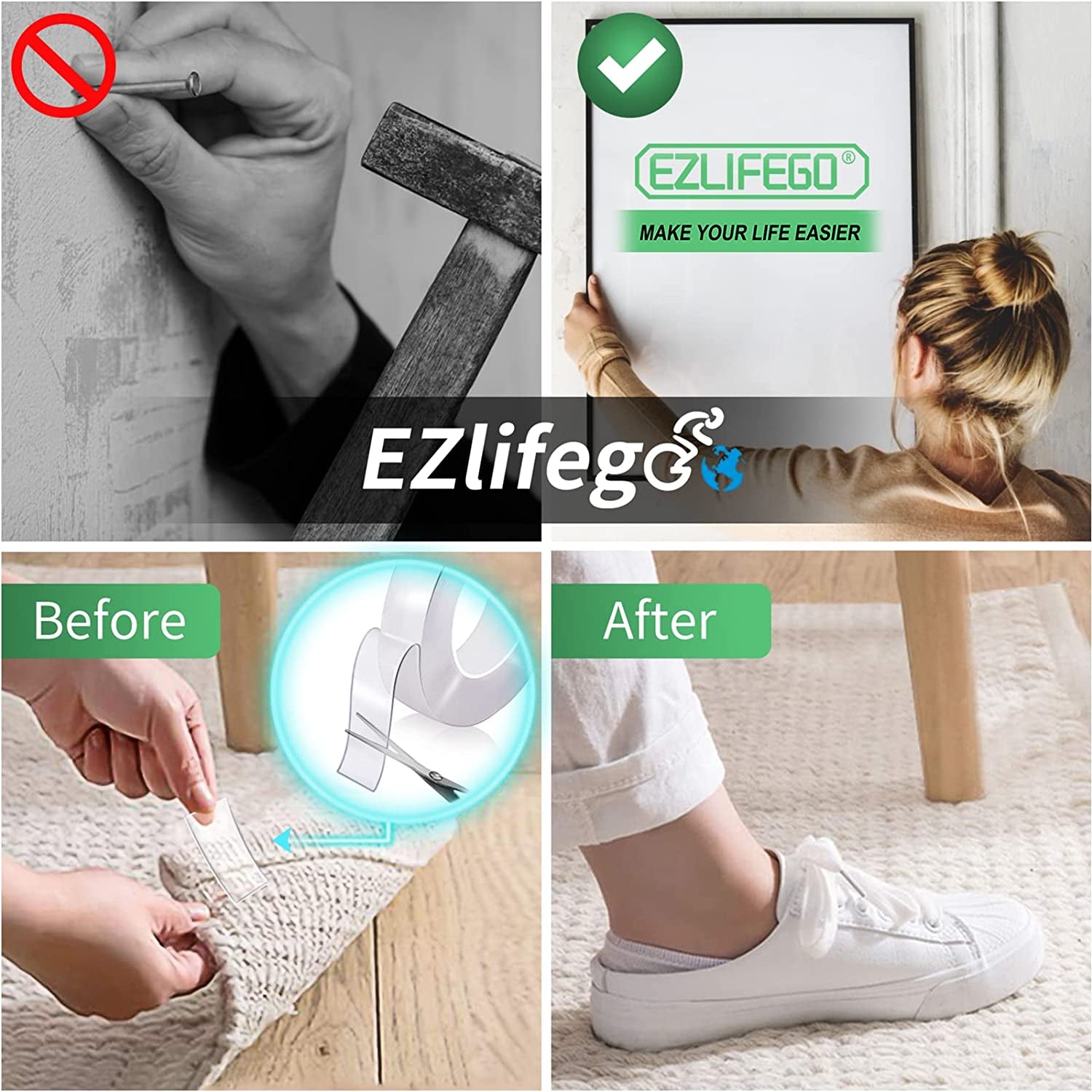 EZlifego Heavy Duty Double Sided Tape