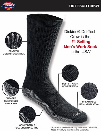 Dickies Dri-Tech Comfort Crew Socks